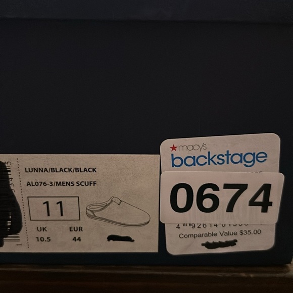 Nautical Men's Black Scuff Slip on Slippers Indoor Outdoor NEW Size 11 - Picture 8 of 8